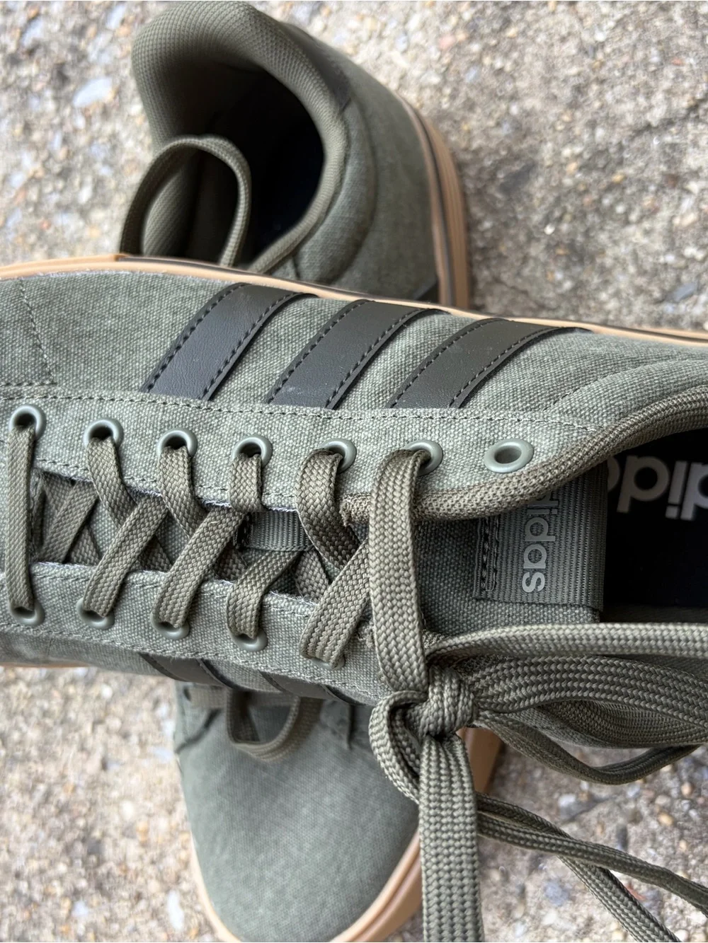 New! Men's army green Canvas Low-Top adidas Sneakers